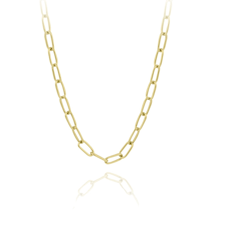 Colar Cadeado em Aço Dourado