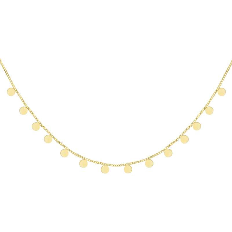 Colar Charms de Medalhas em Aço Dourado