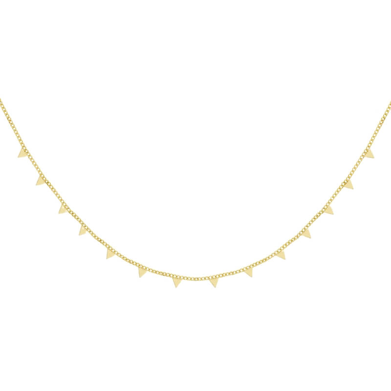 Colar Charms de Triângulos em Aço Dourado
