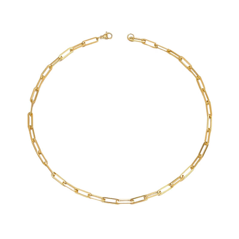 Colar Choker Cadeado em Aço Dourado