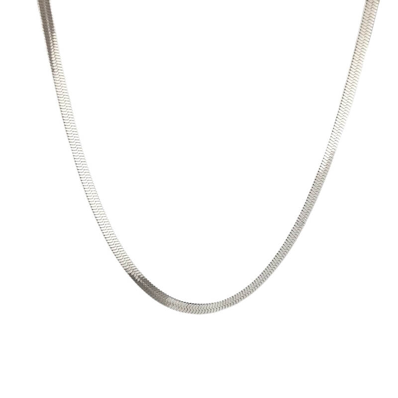 Colar de Corrente Fina em Aço Prateado