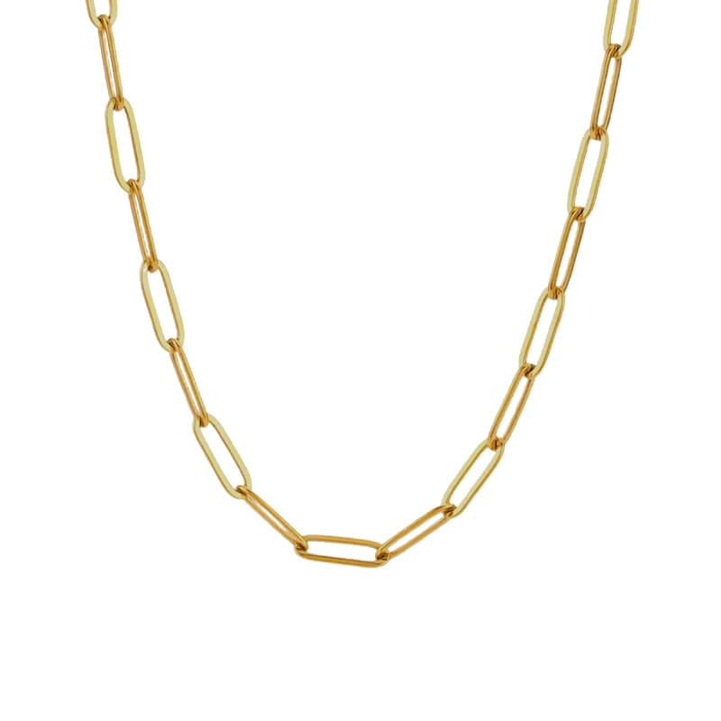 Colar Cadeado em Aço Dourado