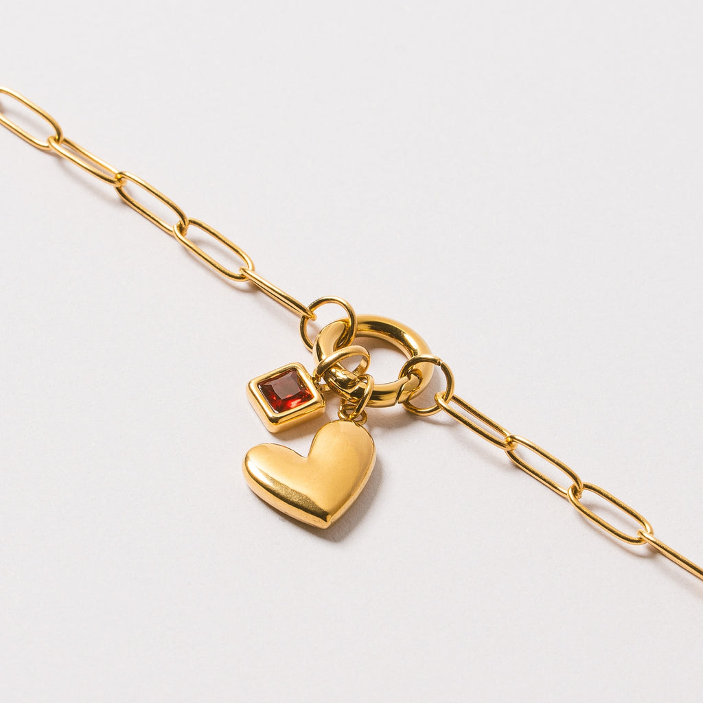 Pendente Coração em Aço Dourado