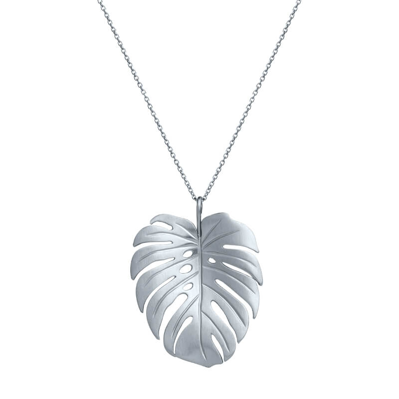 Colar Costela-de-Adão grande prateado