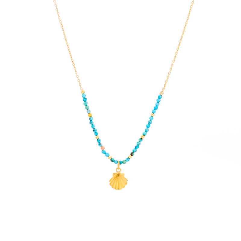 Colar de missangas dourado