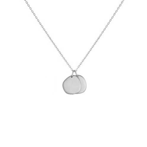 Colar 2 medalhas gravação prateado