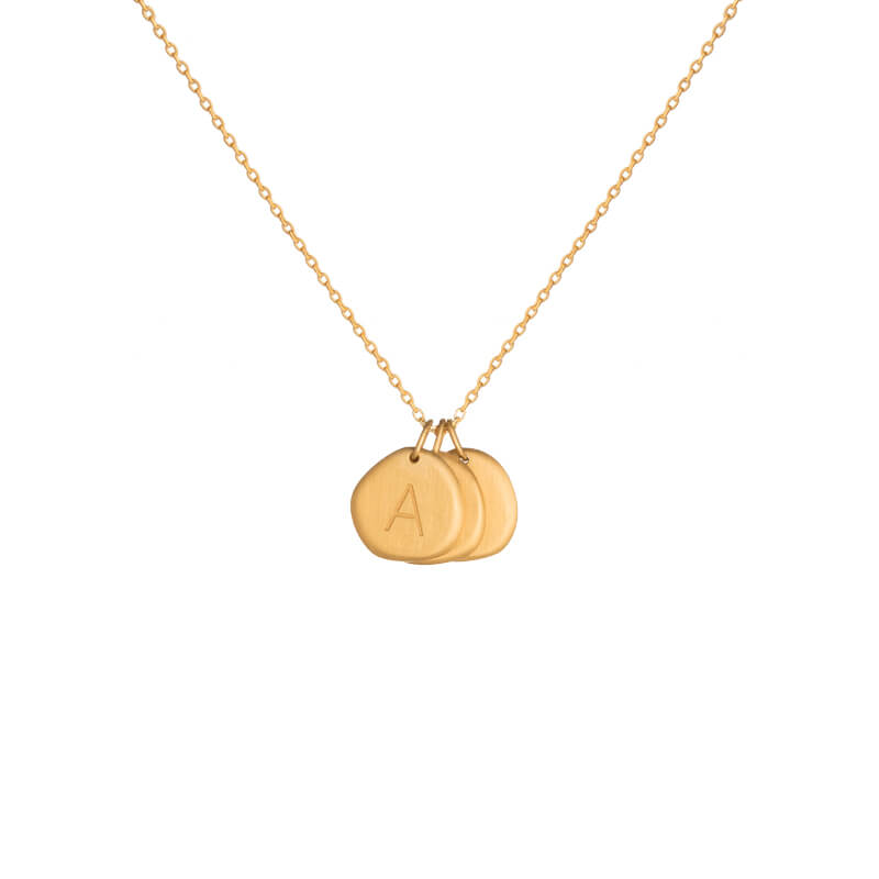 Colar 3 medalhas gravação dourado