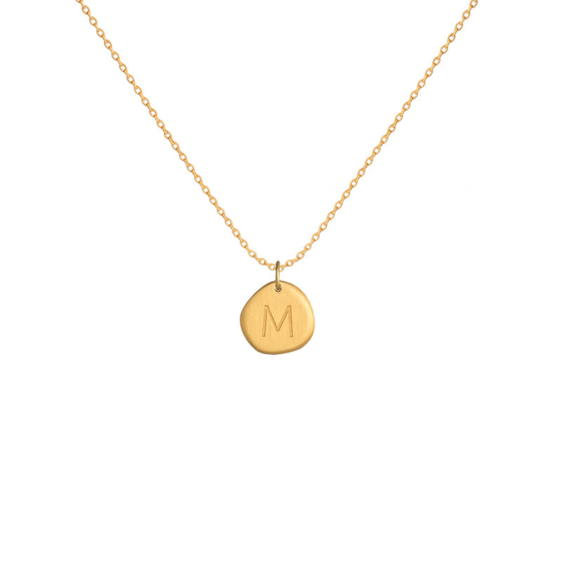 Colar 1 medalha gravação dourado