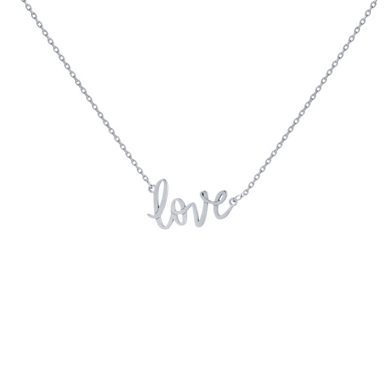 Colar love prateado