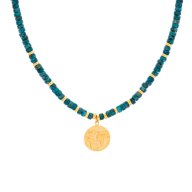 Colar de missangas dourado