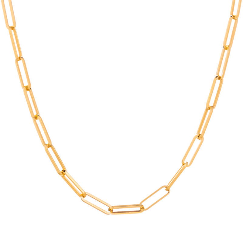 Colar Elos cadeado dourado