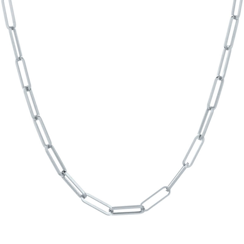 Colar Elos cadeado prateado