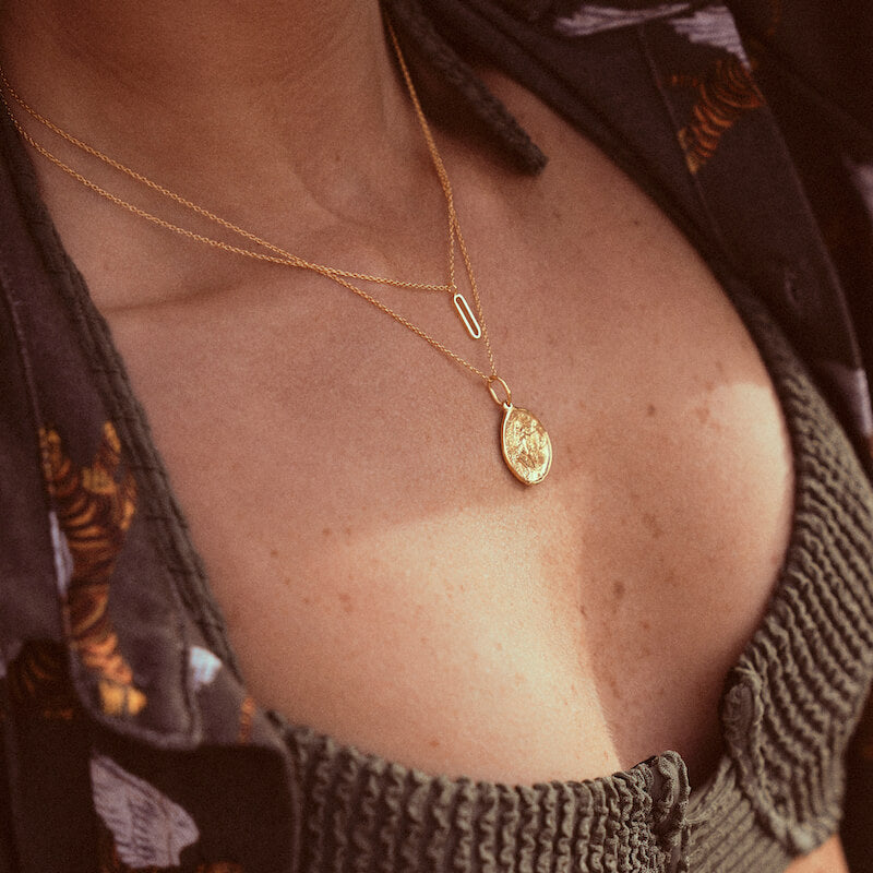 Colar com Pendente Elo dourado