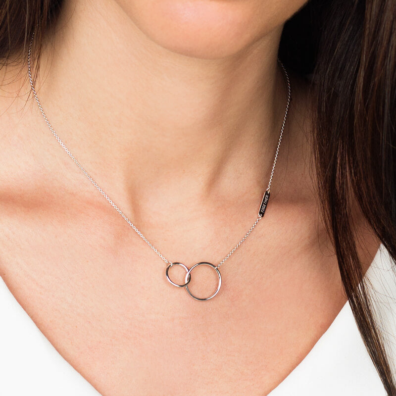 Colar Elos ligação prateado
