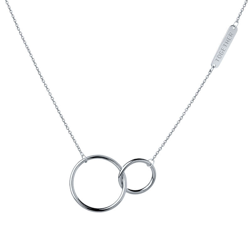 Colar Elos ligação prateado