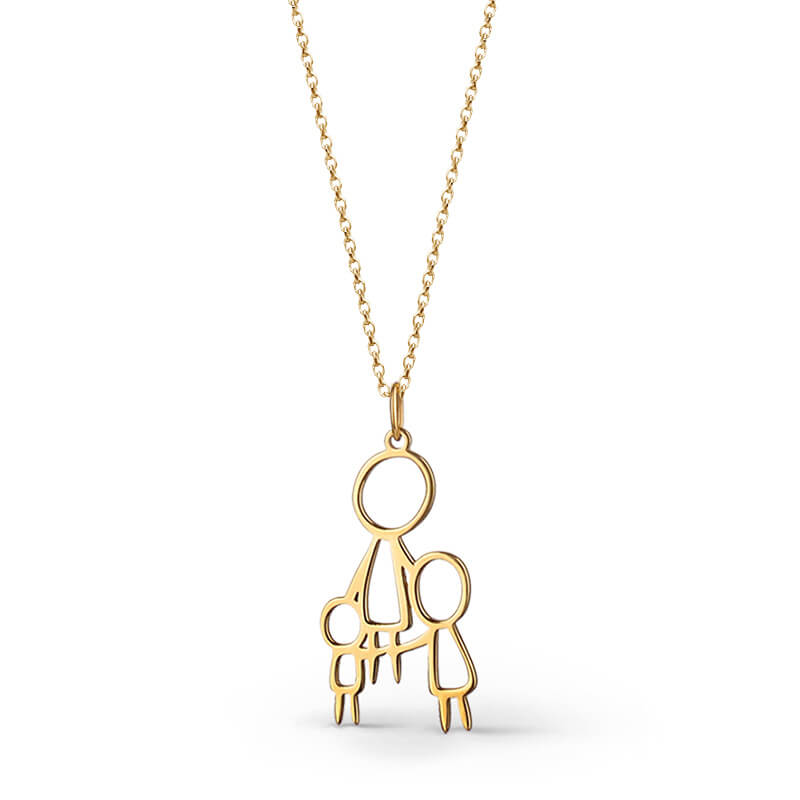 Colar Ligação família dourado