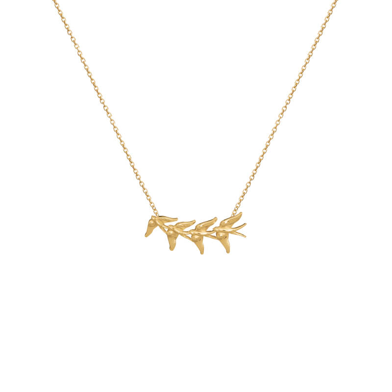 Colar Andorinha horizontal dourado