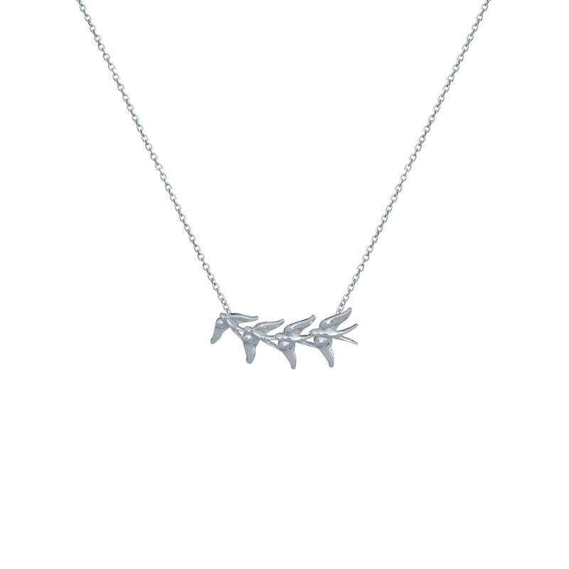 Colar Andorinha horizonta prateado