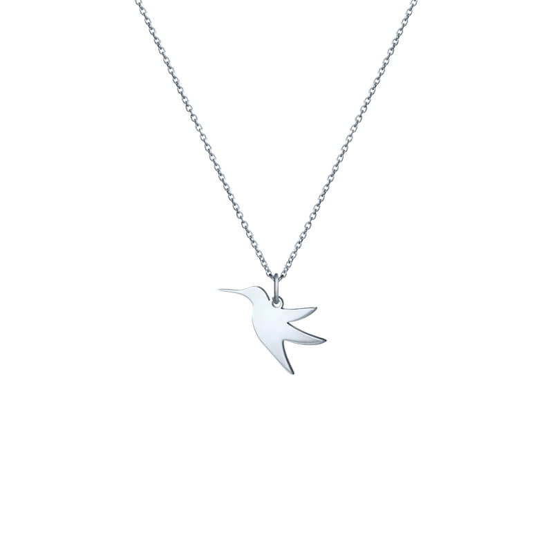 Colar Beija-flor prateado