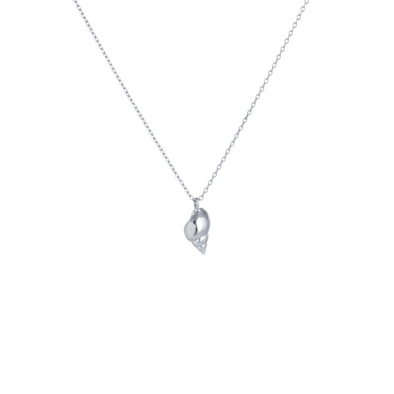 Colar caracol do mar prateado