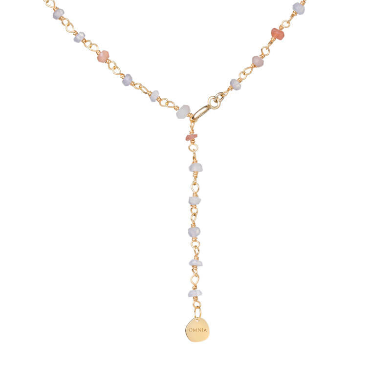 Colar Pedras multicolores fio dourado