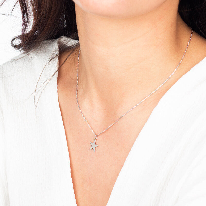 Colar Estrela-do-mar prateado