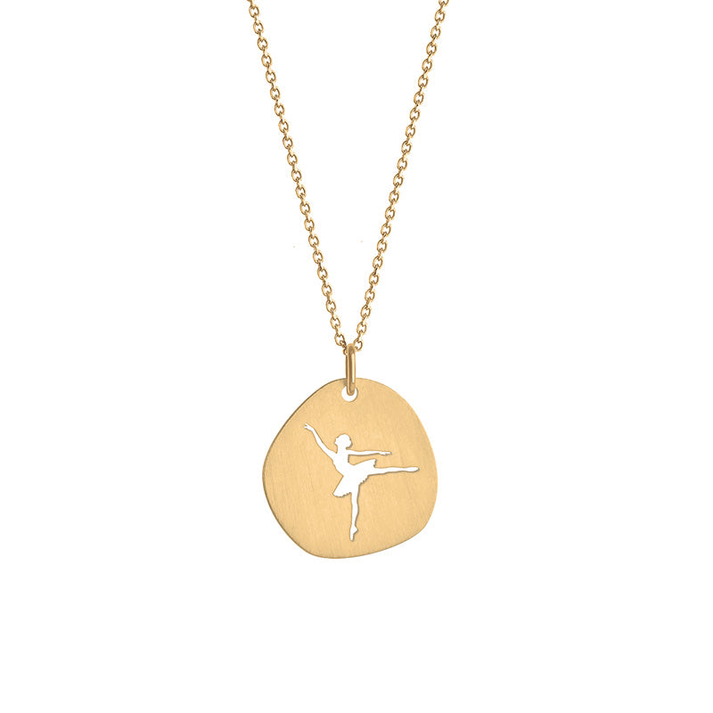 Colar Bailarina medalha recortada dourado