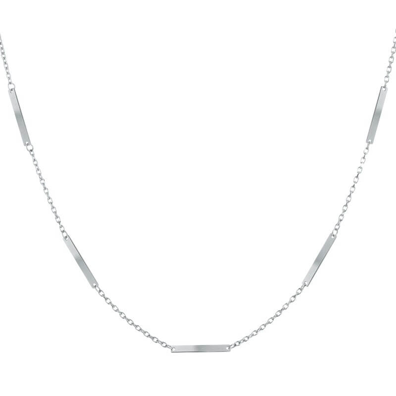 Colar chapinhas prateado