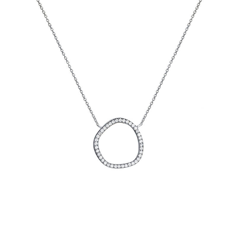 Colar Contorno brilhantes prateado