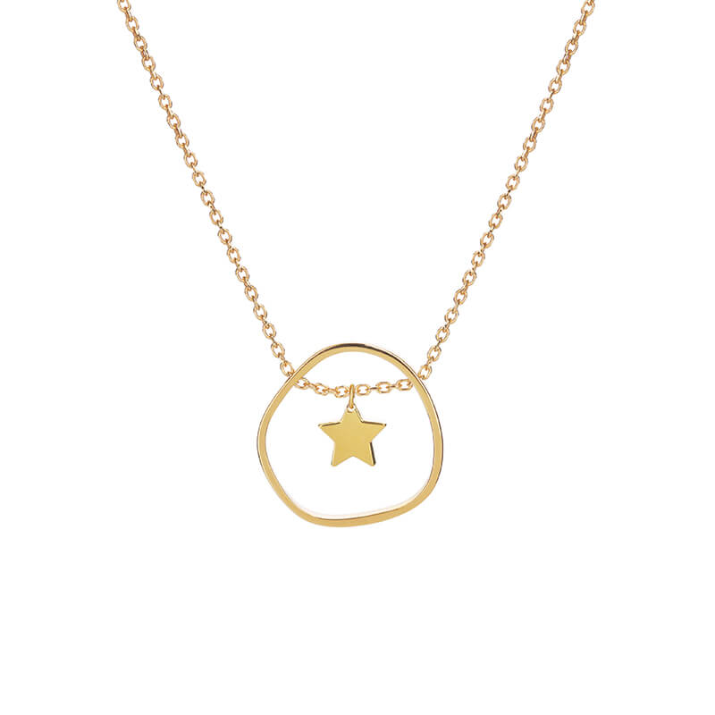 Colar Contorno estrela dourado