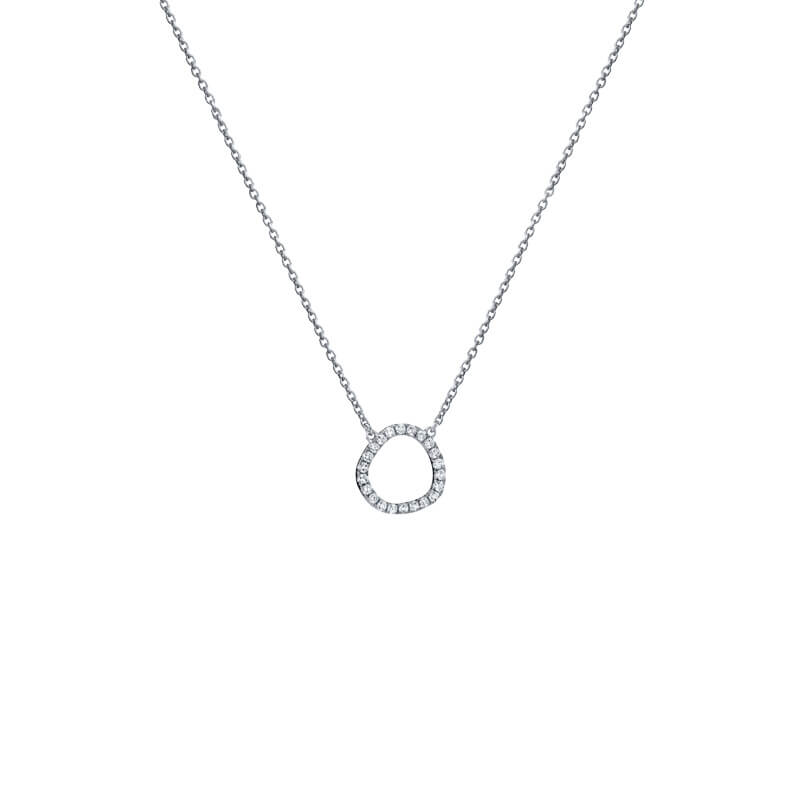 Colar Contorno pequeno brilhantes prateado