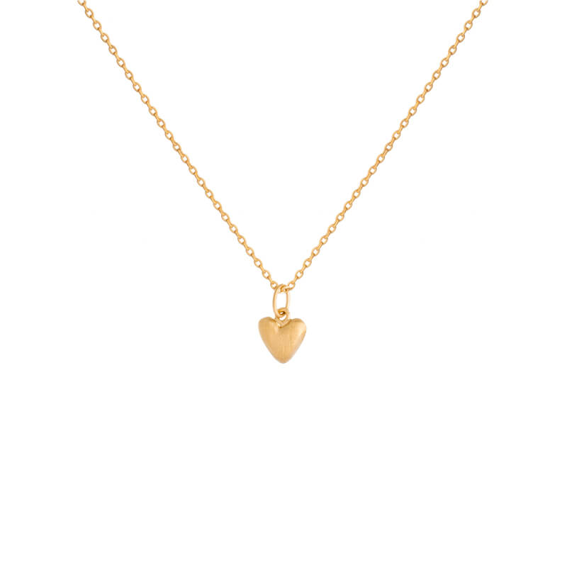 Colar coração pequeno com volume dourado