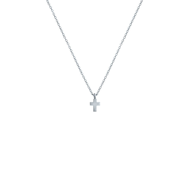 Colar Cruz pequeno prateado
