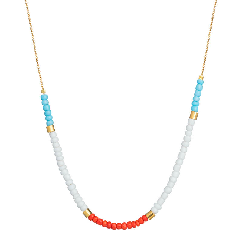 Colar missangas dourado