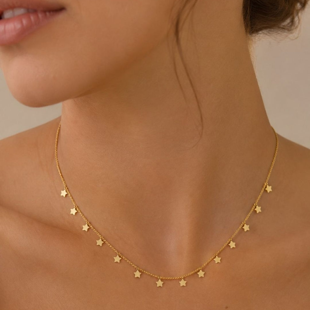 Gold-Plated Steel Star Charm Necklace