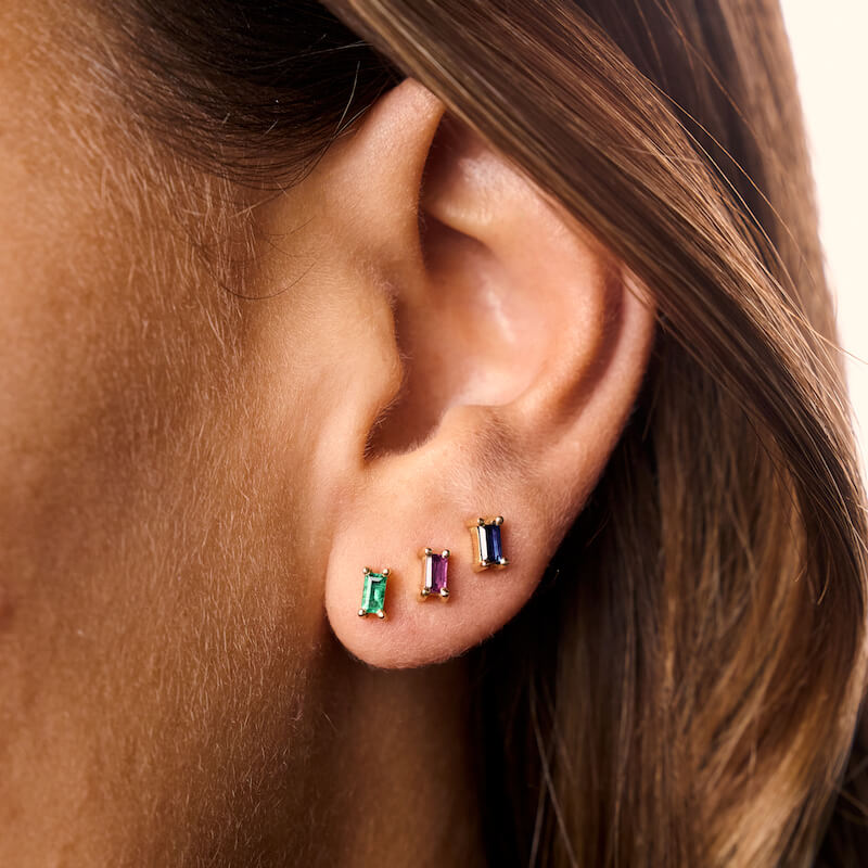 Brincos Ouro 19K Rubi