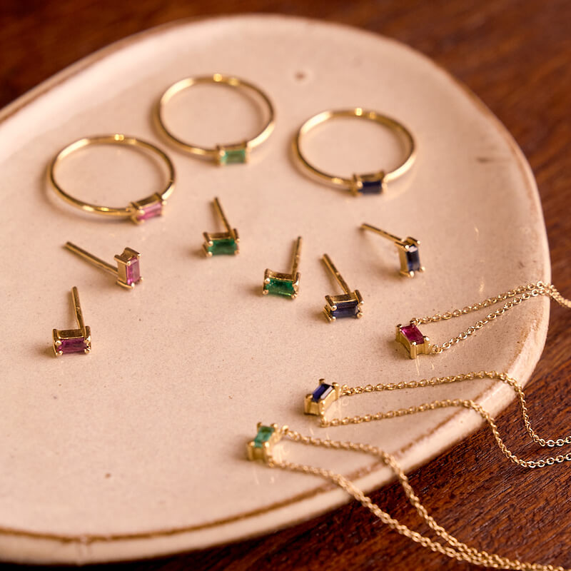 Brincos Ouro 19K Safira