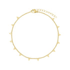 Pulseira Tornozelo Charms de Triângulos em Aço Dourado