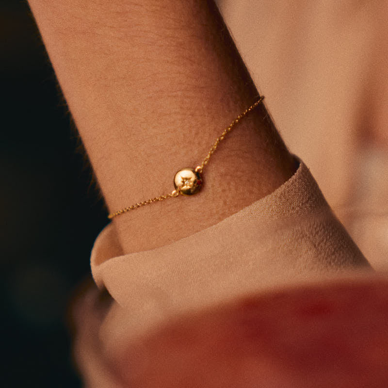 Pulseira Estrela Cintilante em Prata Dourada