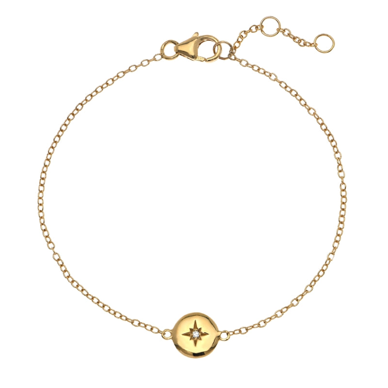 Pulseira Estrela Cintilante em Prata Dourada