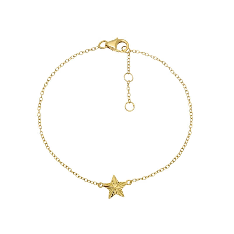 Pulseira Estrela em Prata Dourada