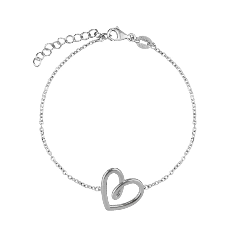 Pulseira Coração em Prata