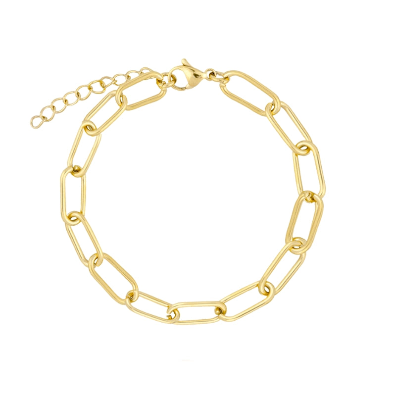 Pulseira Cadeado em Aço Dourado