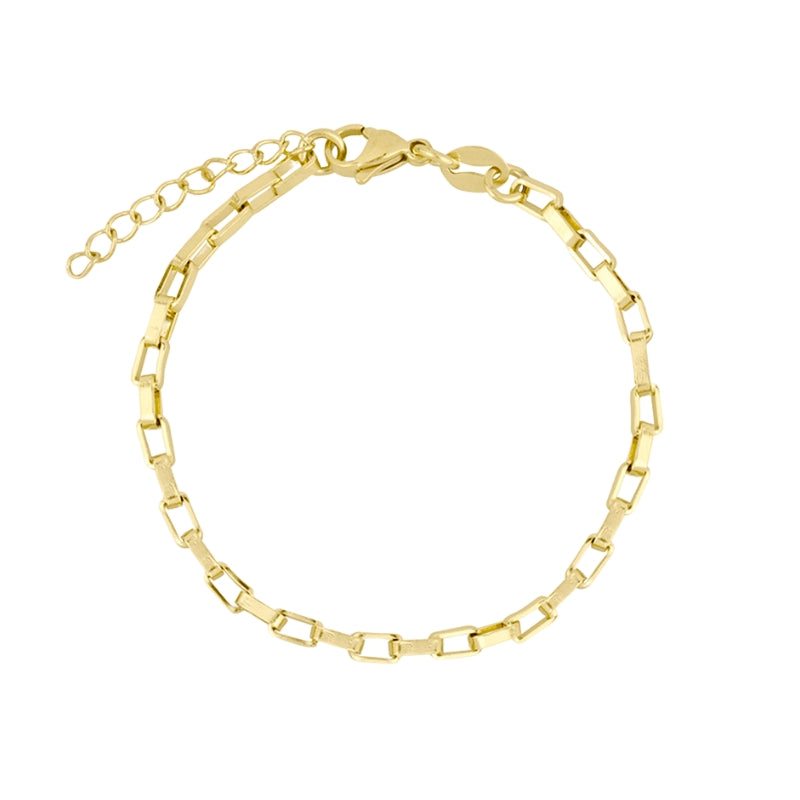 Pulseira Cadeado em Aço Dourado