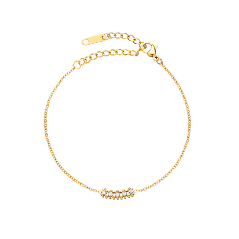 Pulseira Brilhantes em Aço Dourado