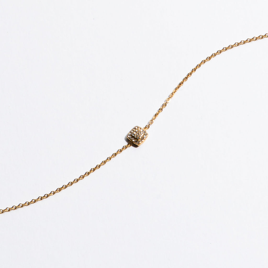 Pulseira Brilhantes em Aço Dourado