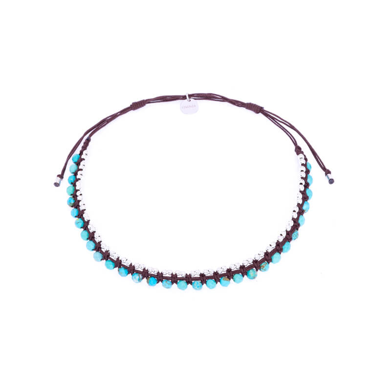 Pulseira de tornozelo com missangas