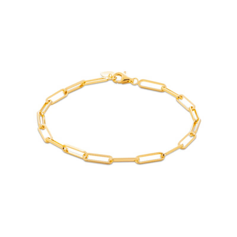 Pulseira Elos cadeado dourado