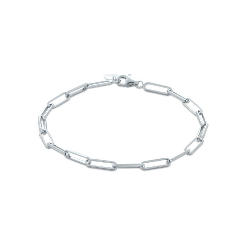 Pulseira Elos cadeado prateado