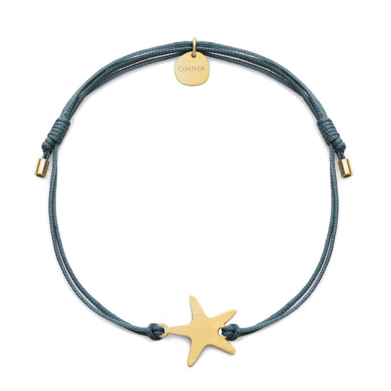 Pulseira Estrela-do-mar dourada fio tecido